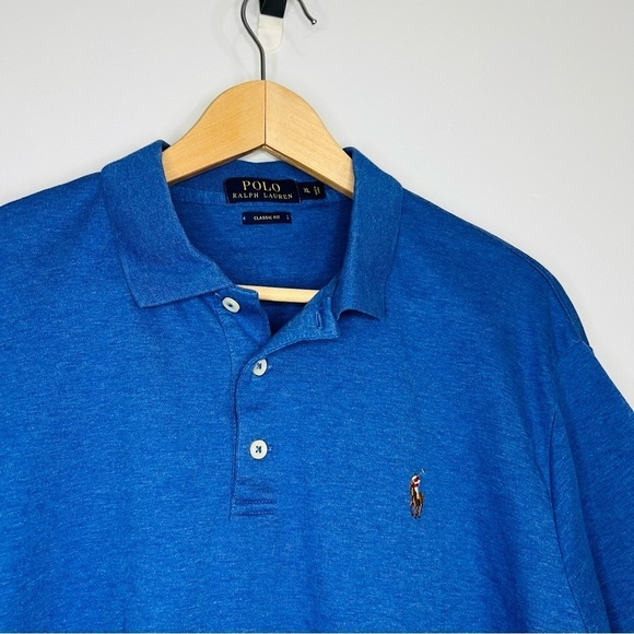 Polo Ralph Lauren Blue Classic Soft Cotton Polo Shirt XL - Picture 8 of 11
